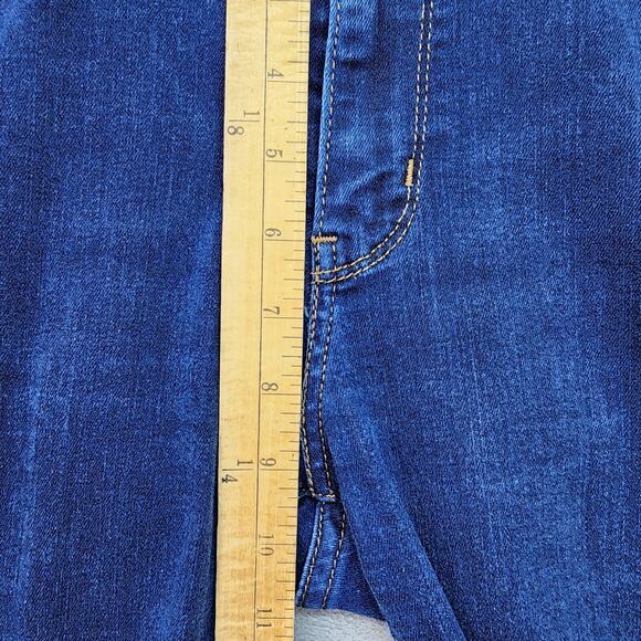 Levis 715 Bootcut Jeans Women 33x29 Dark Wash Stretch Denim Flare Mid Rise Big E - Picture 12 of 12